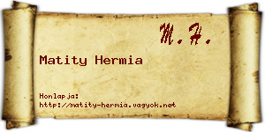 Matity Hermia névjegykártya